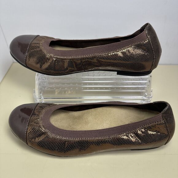 Vionic Orthaheel Allora Womans Ballet Flats US 9 Bronze/Metallic Round Toe - Picture 2 of 11